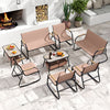 4-piece patio furniture set featuring rocking bistro chairs with breathable fabric, perfect for outdoor relaxation.