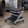 Mechanic creeper and Z-seat with 6 swivel casters, featuring waterproof padding for comfort in garage or auto repair.