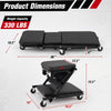 Folding mechanic creeper with 1.5" thick padding, 330 lbs capacity, and 6 universal wheels for smooth mobility.