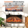 36-inch electric fireplace insert with 3-sided glass, remote control, and 12 flame colors for cozy ambiance and.