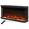Three-sided 36-inch electric fireplace insert with remote control, featuring 12 flame colors for customizable ambiance.