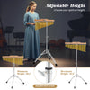 36-bar golden chimes with adjustable height, featuring a beech wood support bar and foldable stand for easy transport.