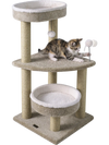 36" Carpeted Cat Tree with Plush Perches, Scratching Posts and Dangling Ball