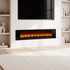 Recessed 36" electric fireplace features 5-level brightness, lifelike firewood, and ultra-quiet operation for cozy ambiance.