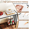 36-inch console table with high-gloss sintered stone tabletop, waterproof and scratch-resistant, ideal for living room.