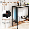 36-inch console table with sintered stone tabletop and heavy-duty metal frame, perfect for living room or entryway.