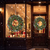 36 Inch Pre-Lit Christmas Wreath for Front Door with 100 Warm White LED Lights Set of 2 - Gallery View 1 of 7