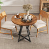 36 Inch Round Dining Table with Metal Pedestal Base-Rustic Brown - Gallery View 1 of 10