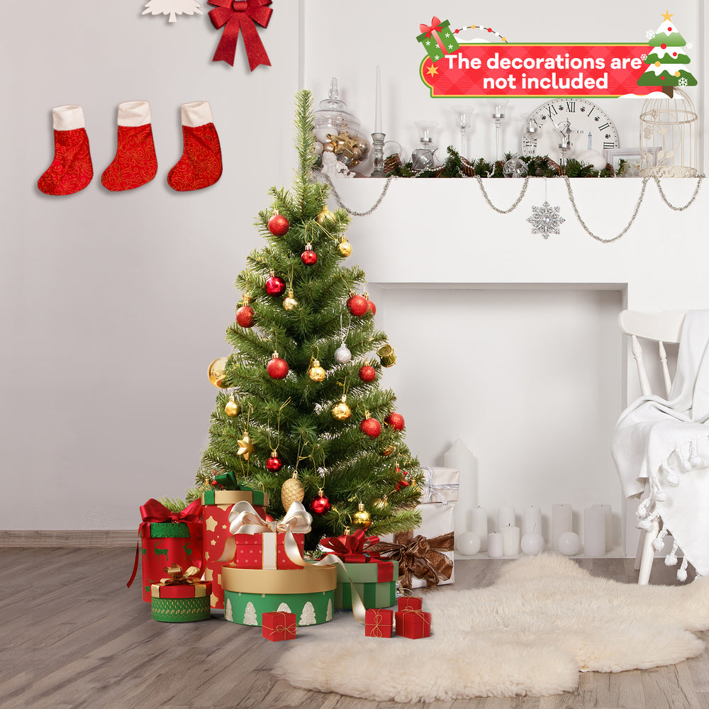36 Inch Unlit Artificial Christmas Mini Tree with Plastic Stand-Green - Gallery View 1 of 9