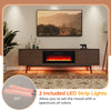 36-inch electric fireplace heater with LED strip lights, remote control, and modern design for cozy ambiance.
