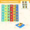 Close-up of a colorful interlocking baby puzzle floor tile showcasing the letter "S," made of soft EVA foam for safe.