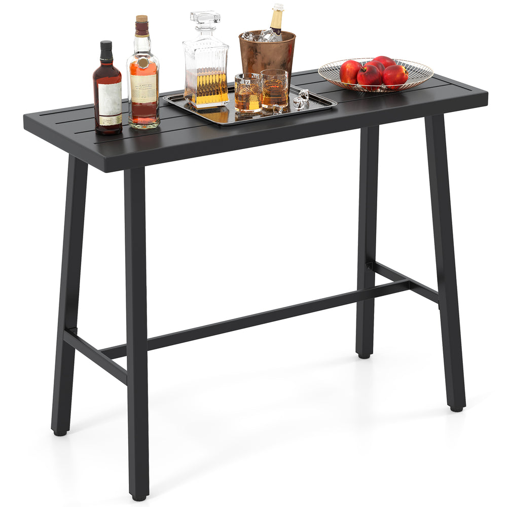 36-inch patio counter height bar table with sturdy metal construction, adjustable foot pads, perfect for outdoor.