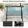 36-inch patio counter height bar table with sturdy metal construction and adjustable foot pads for outdoor and indoor.
