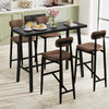Counter height bar table with sturdy metal construction and adjustable foot pads, perfect for indoor or outdoor dining.