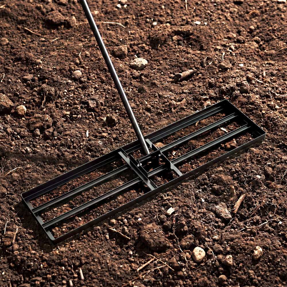 36 x 10 Inch Lawn Leveling Rake with Ergonomic Handle-Black - Gallery View 1 of 9