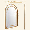 Decorative gold beaded mirror measuring 36 x 24 inches, perfect for adding elegance to living rooms and entryways.