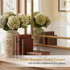 Gold beaded metal frame wall mirror, 36 x 24 inches, adds timeless elegance to living rooms and entryways.