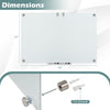 36 x 24 inches glass whiteboard dimensions with frameless design, magnetic tray, and installation kit for drywall.