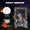 Hanging 18-inch animated skull prisoner decoration with LED eyes and sound effects, perfect for Halloween displays.