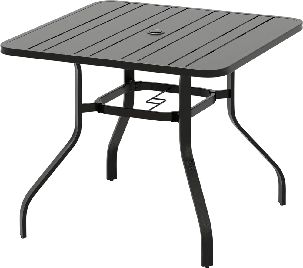 37 Inch Square Patio Dining Table with Umbrella Pole Hole