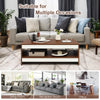 37-inch wooden coffee table with storage shelf, modern design, suitable for living room, office, and reception areas.