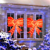 Extra-large 37-inch lighted Christmas bow decoration with 150 warm white LEDs, perfect for outdoor holiday displays.