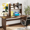 Desktop Bookshelf Countertop Storage Hutch with 6 Shelves-Rustic Brown - Gallery View 1 of 10