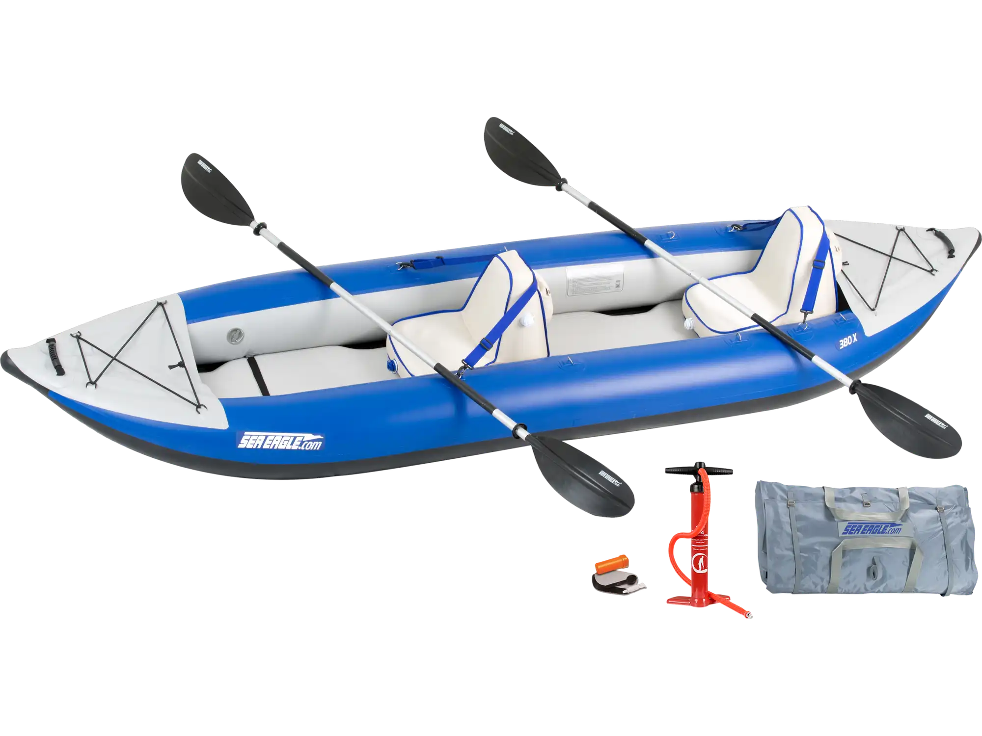 Sea Eagle 380X Explorer Inflatable Kayak Deluxe Package Blue Gray New