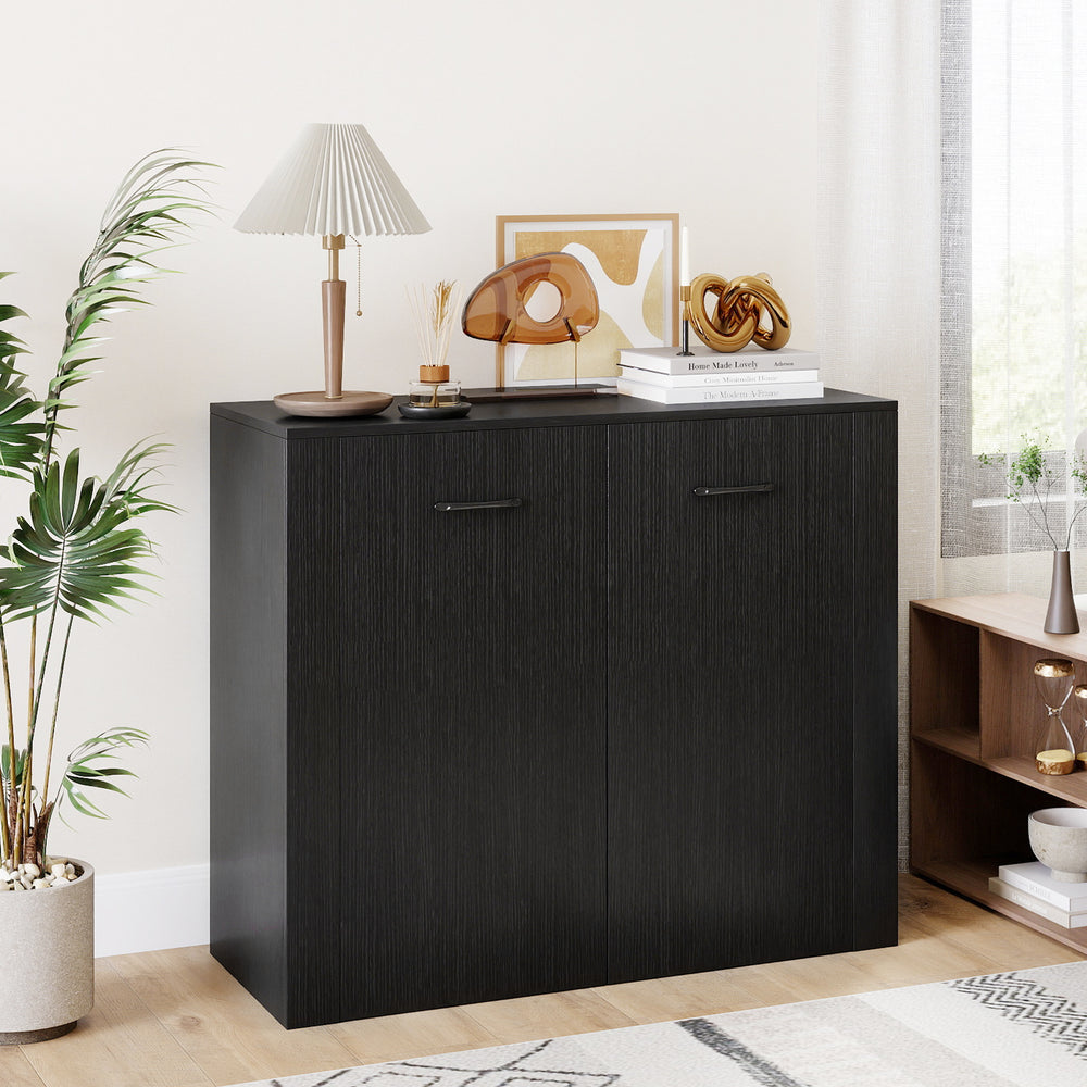 38" Buffet Modern Sideboard Cabinet with Storage-Black - Gallery View 1 of 11