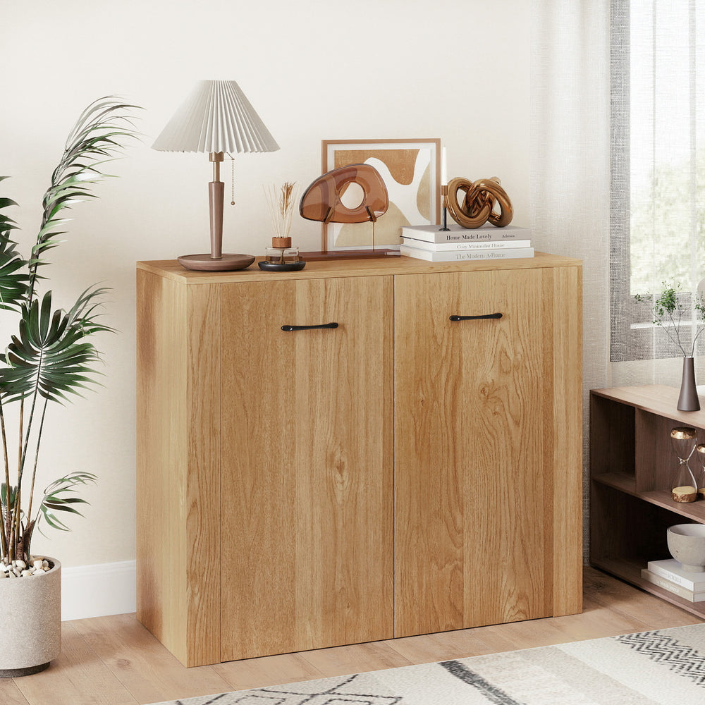 38" Buffet Modern Sideboard Cabinet with Storage-Natural - Gallery View 1 of 11
