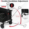 Adjustable telescopic handle of the 38-inch heavy-duty collapsible wagon cart for ergonomic control and easy.