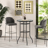 38-inch patio bar table with tempered glass tabletop and sturdy metal frame, ideal for outdoor use on porches or.