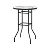 38-inch patio bar table with a tempered glass tabletop and sturdy metal frame, ideal for outdoor use on patios or.