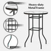 38-inch patio bar table with a tempered glass tabletop and heavy-duty metal frame, ideal for outdoor use.