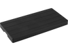 Black 38" x 18" x 3" mini split condenser pad designed for HVAC systems, providing stability and noise reduction outdoors.