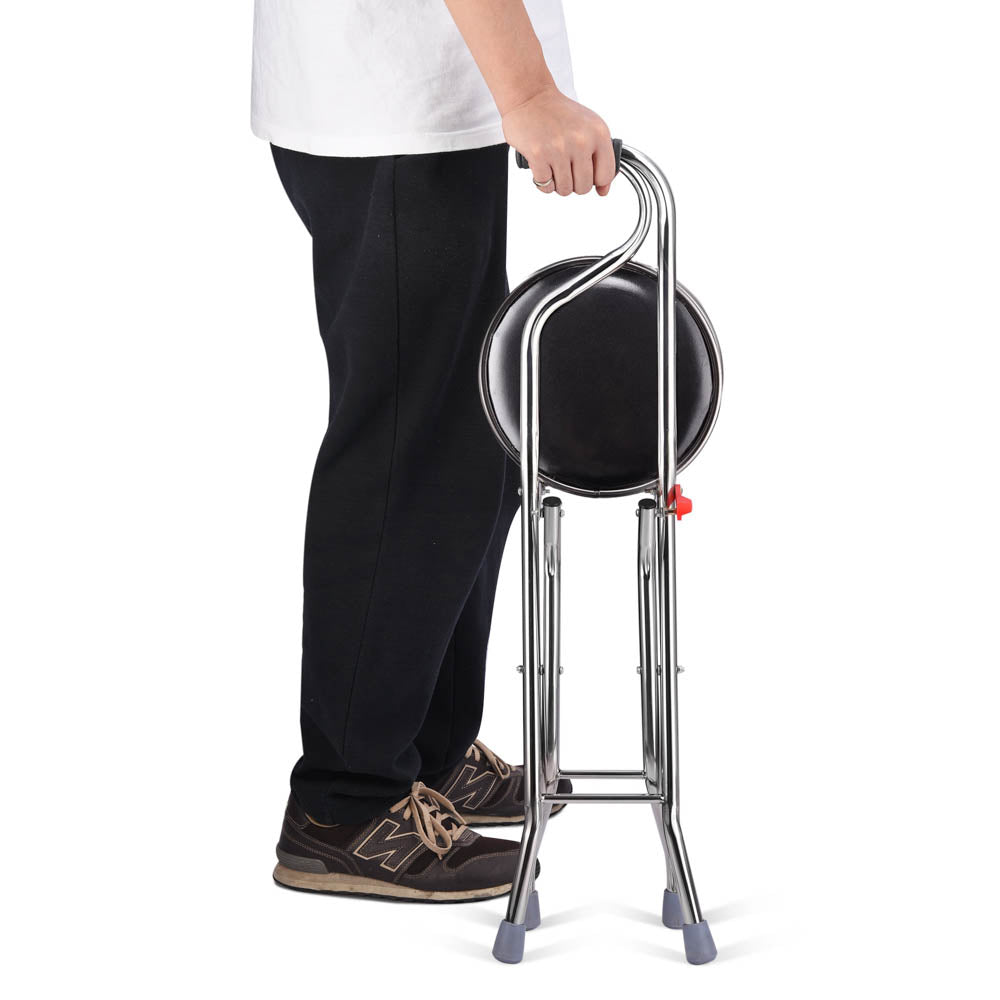 Yescom Folding Walking Cane with Seat Lightweight New