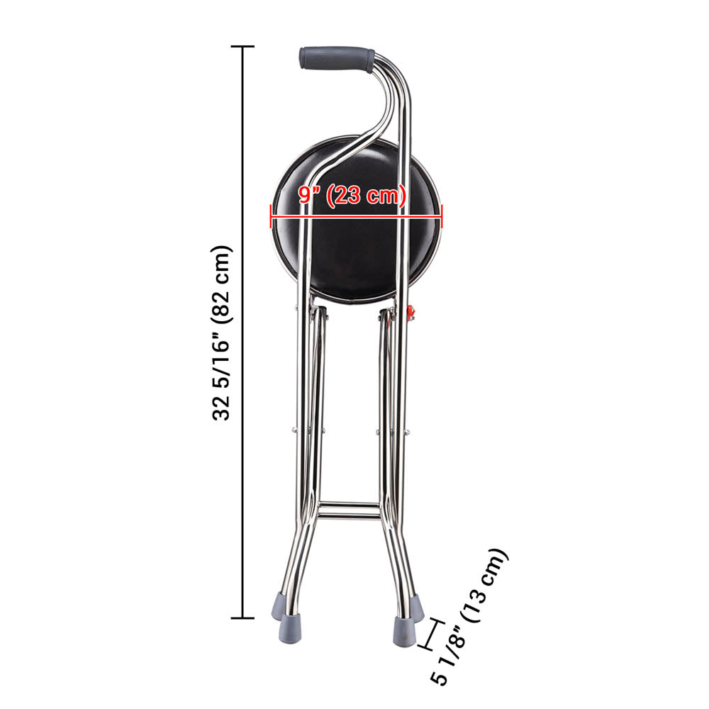 Yescom Folding Walking Cane with Seat Lightweight New