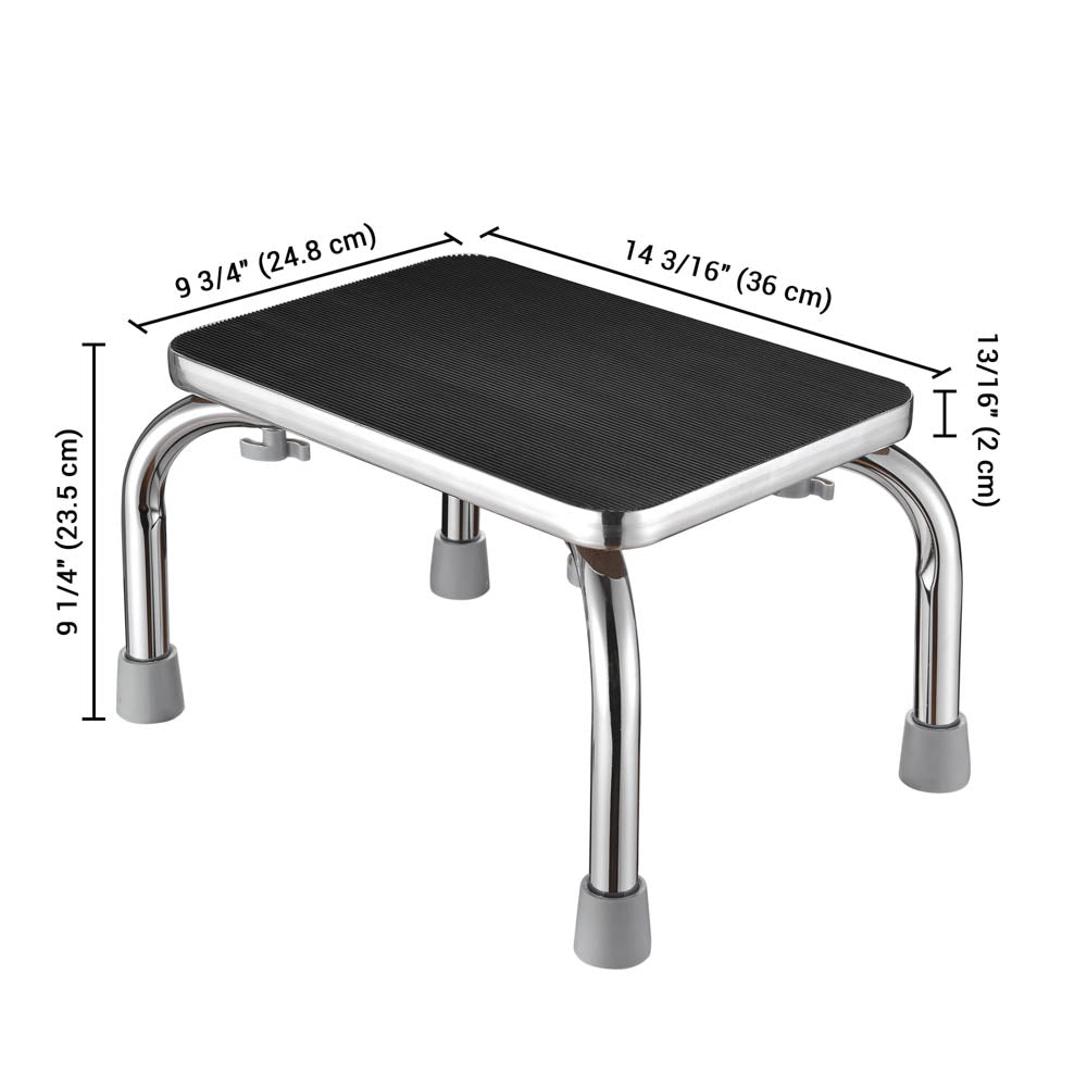 Yescom Medical Single Step Stool Chrome Steel Non-skid Rubber New ...