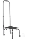 Yescom Medical Single Step Stool Chrome Steel w/ Handrail New