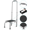 Yescom Medical Single Step Stool Chrome Steel w/ Handrail New