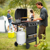 39,000 BTU outdoor propane gas grill on wheels with side burner, spacious cooking zone, and built-in thermometer for.