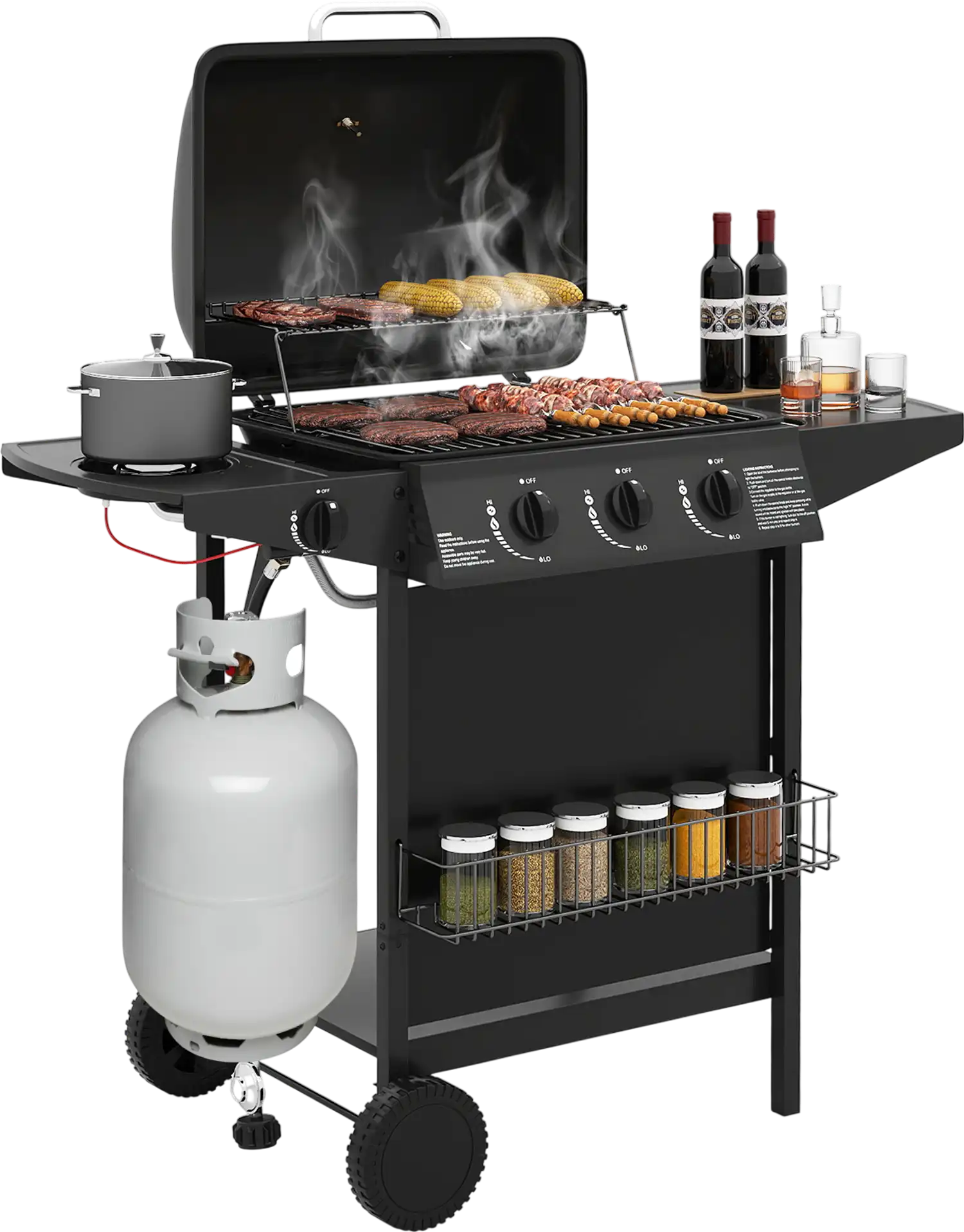 Costway 39,000 BTU Propane Gas Grill on Wheels 29279195 New