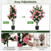 Artificial 39.5" camellia tree with vibrant orange blossoms in a cement pot, perfect for home decoration and easy adjustment.