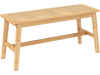 Bamboo dining bench with handwoven rattan seat, 39.5 inches long, ideal for indoor and outdoor use.
