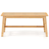 Natural bamboo dining bench with handwoven rattan seat, featuring anti-scratch foot pads for floor protection and.