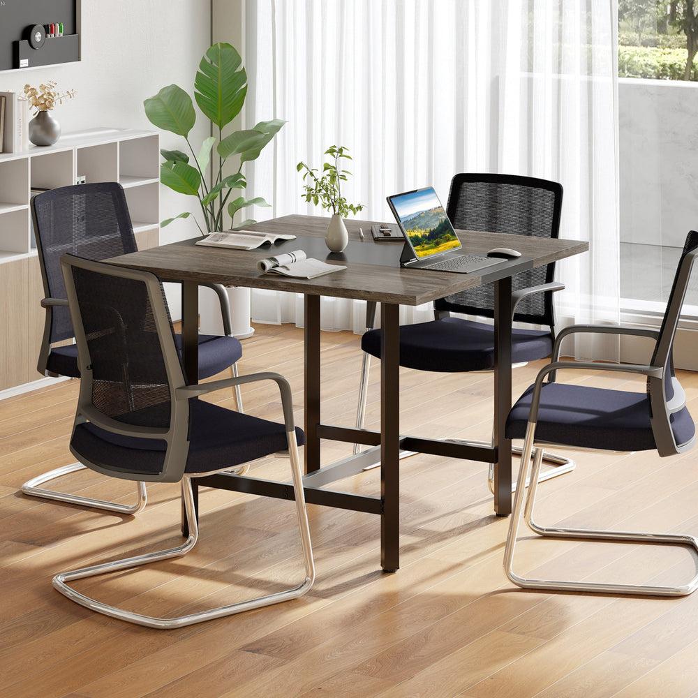 39.5 Inches Square Conference Table Meeting Room Table with Thickened Tabletop-Grey - Gallery View 1 of 11