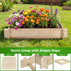 Square wooden raised garden bed with colorful flowers, 39.5" x 39.5", perfect for easy gardening setup.
