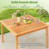 40-inch acacia wood dining table with splinter-free surface, featuring a 1.96-inch umbrella hole, ideal for outdoor.