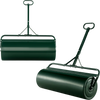 39-inch green lawn roller showcasing a sturdy push handle, designed for effective lawn leveling in gardens and yards.