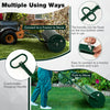 39-inch green push/tow lawn roller with a gripping handle, designed for easy connection to a tractor for lawn.